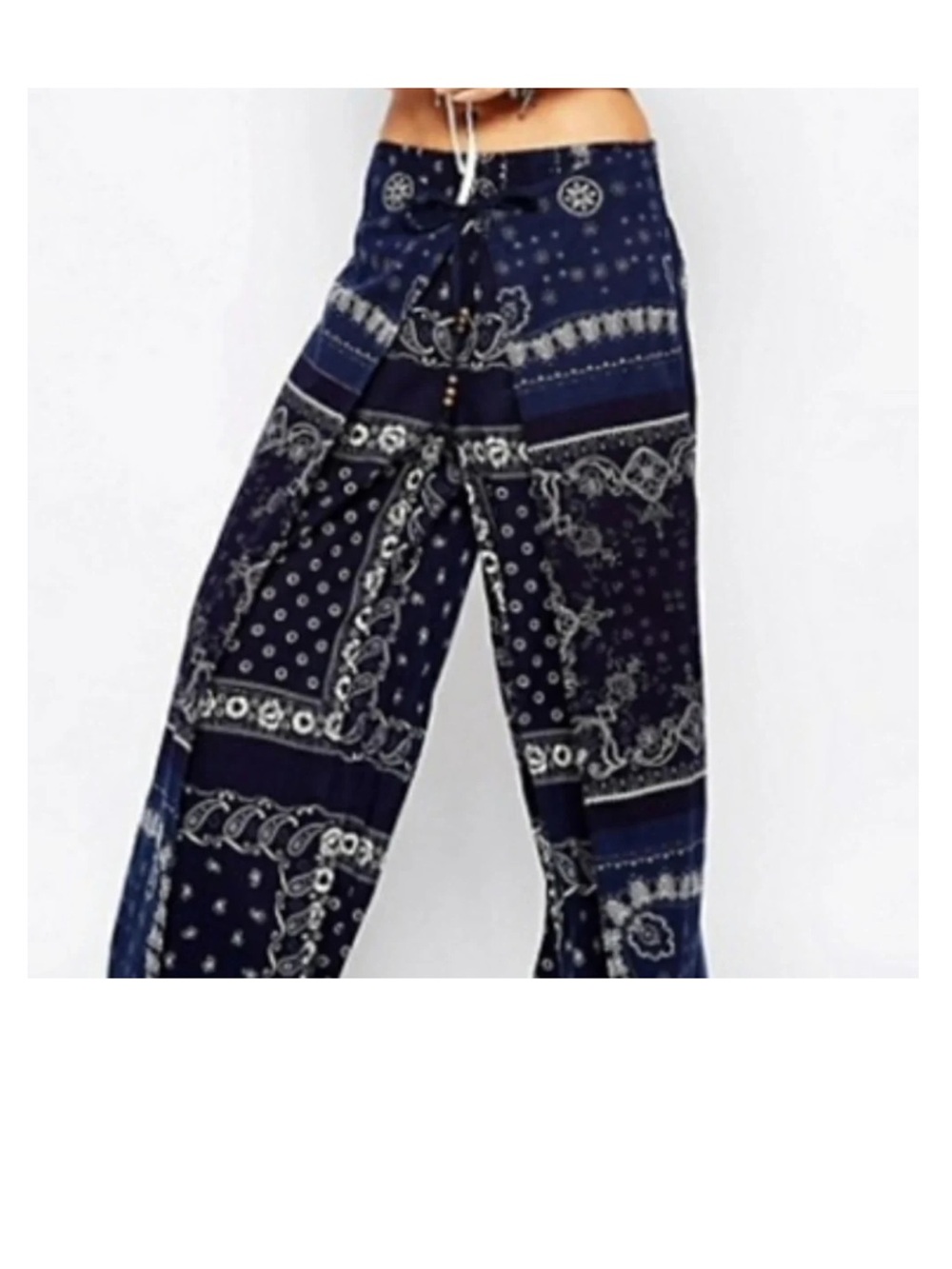 Denim & Supply by Ralph Lauren Blue Bandana Wide-Leg Pant Size XS